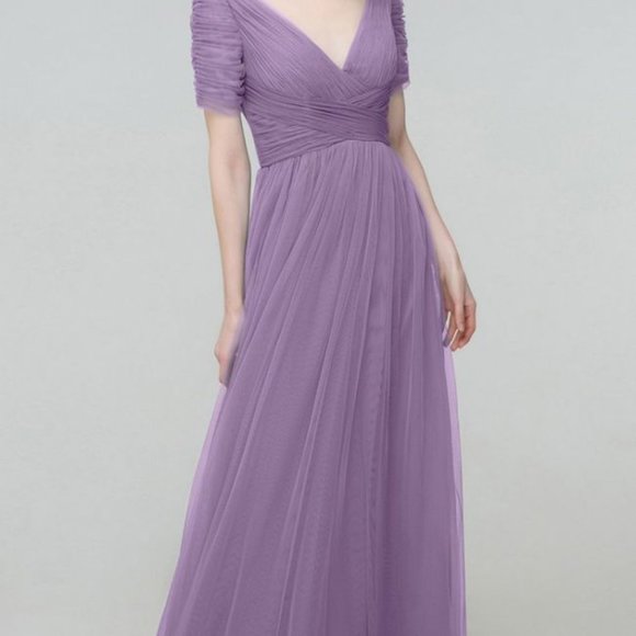 Tulle and Chantilly Amethyst Bridesmaid Dress Size 6-8 with Pockets - Picture 1 of 4